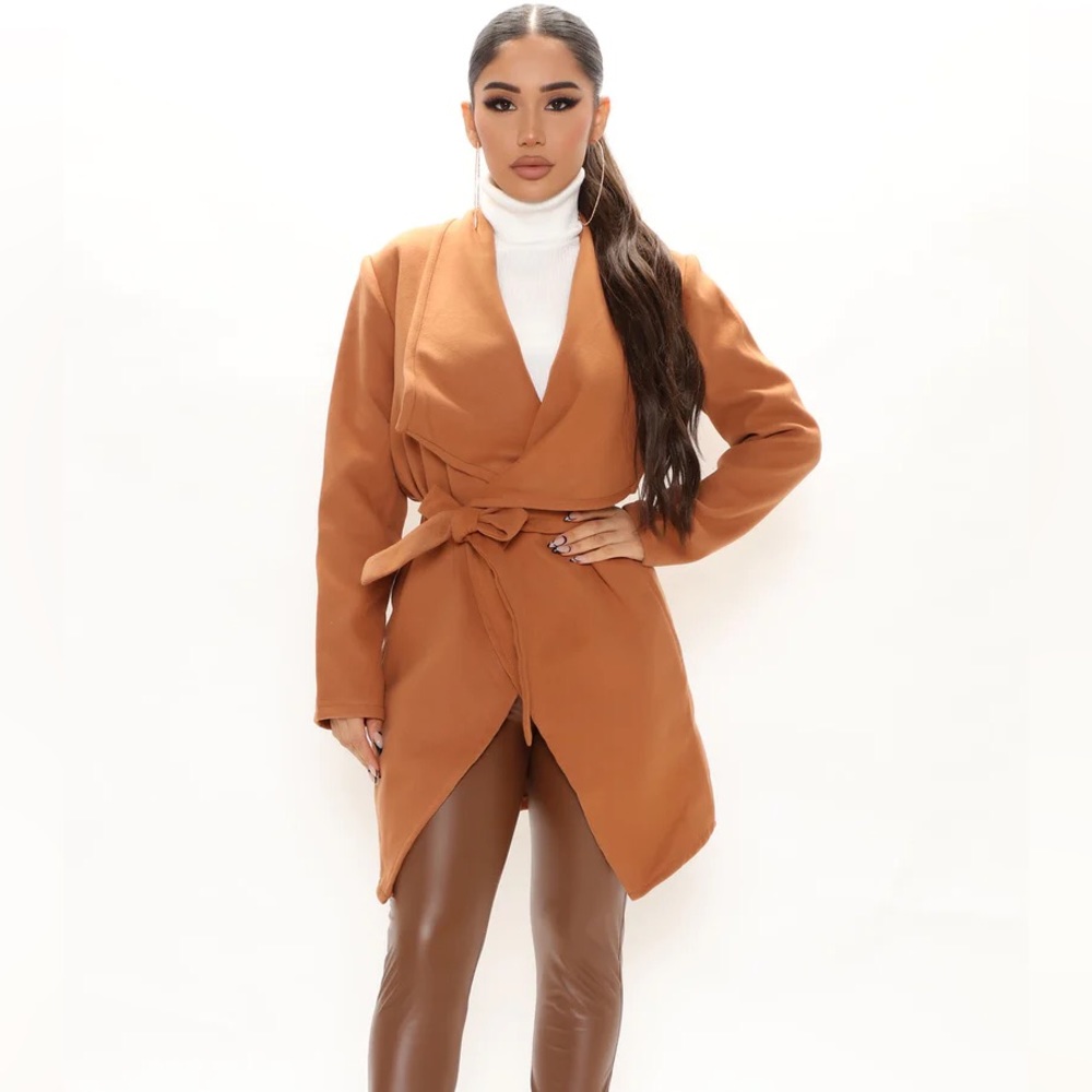 Fashion Nova Manhattan Coat: Cognac